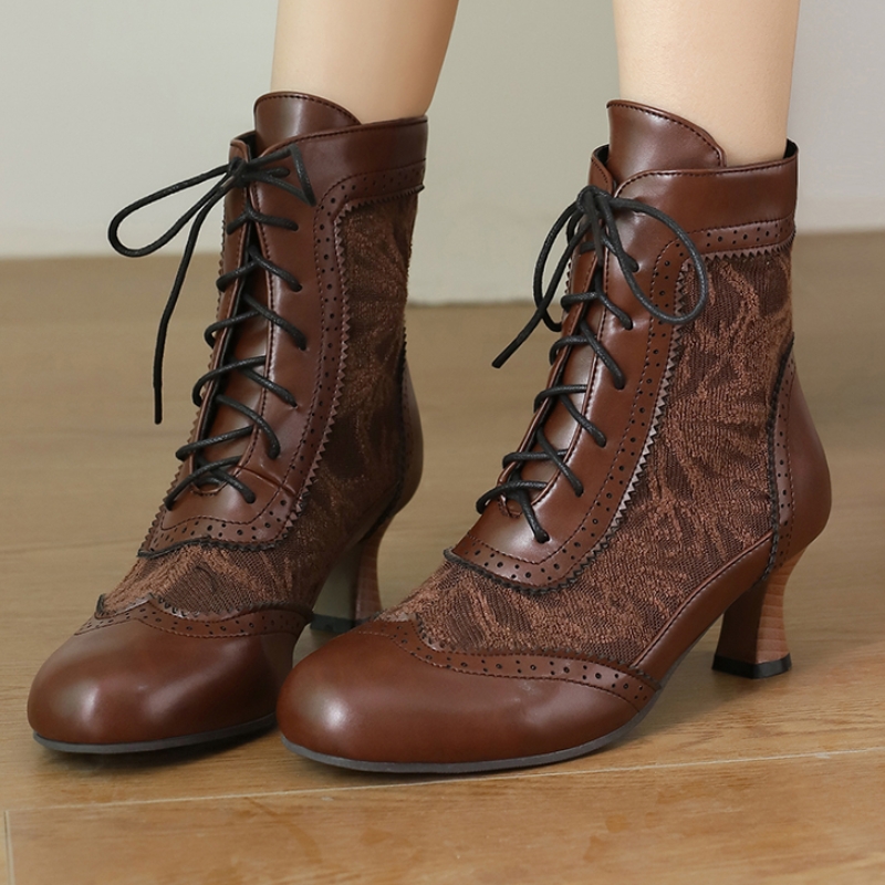 Vintage Fashion Boots - Sepatu bot pendek Vintage ukuran besar,