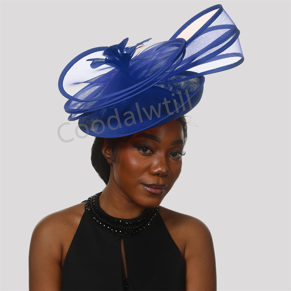 Vintage Fashion Events - Topi bulu Derby Flower Fascinator wanita