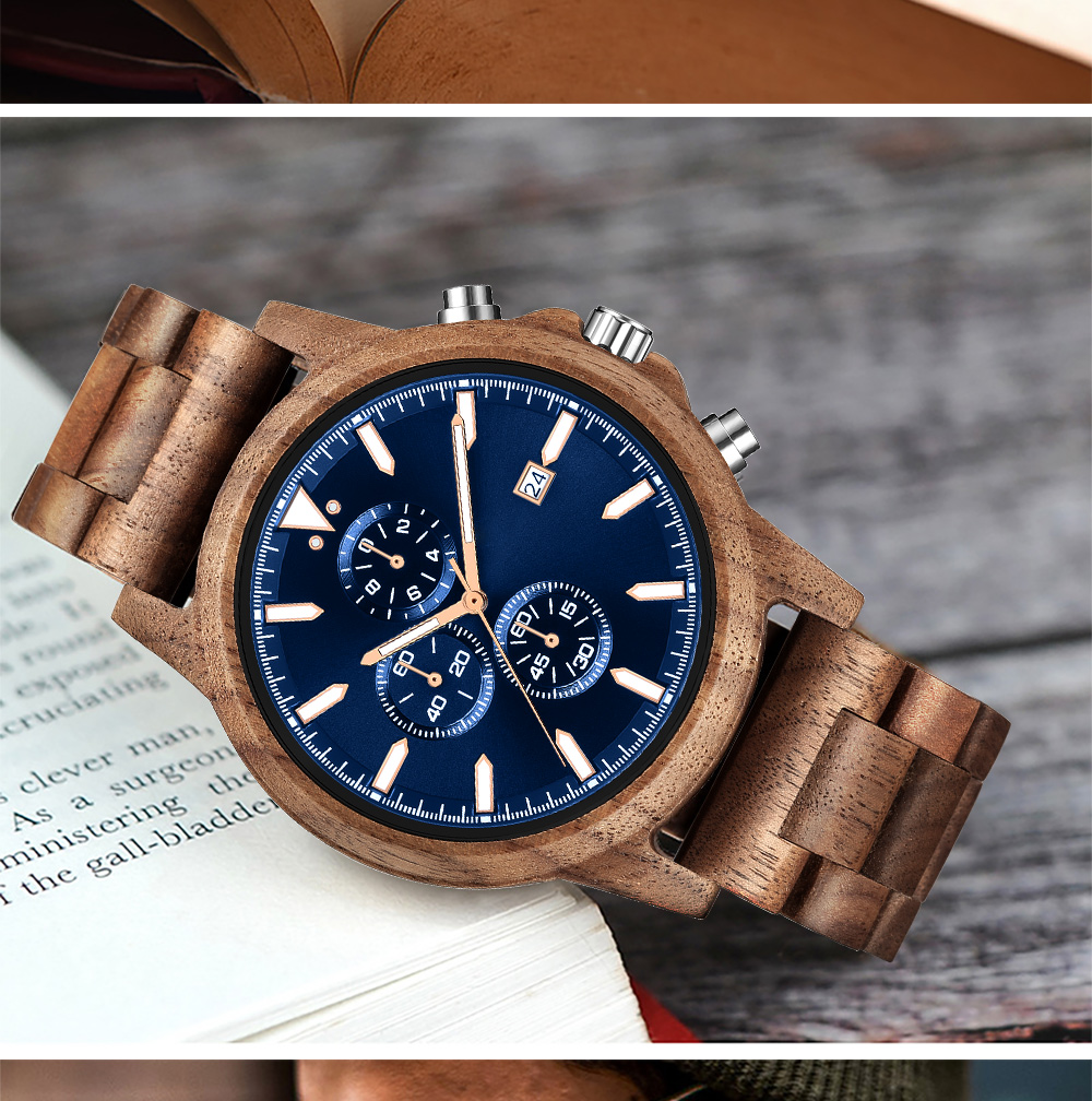 Vintage Fashion Complete - Jam Tangan Kayu untuk Pria Jam