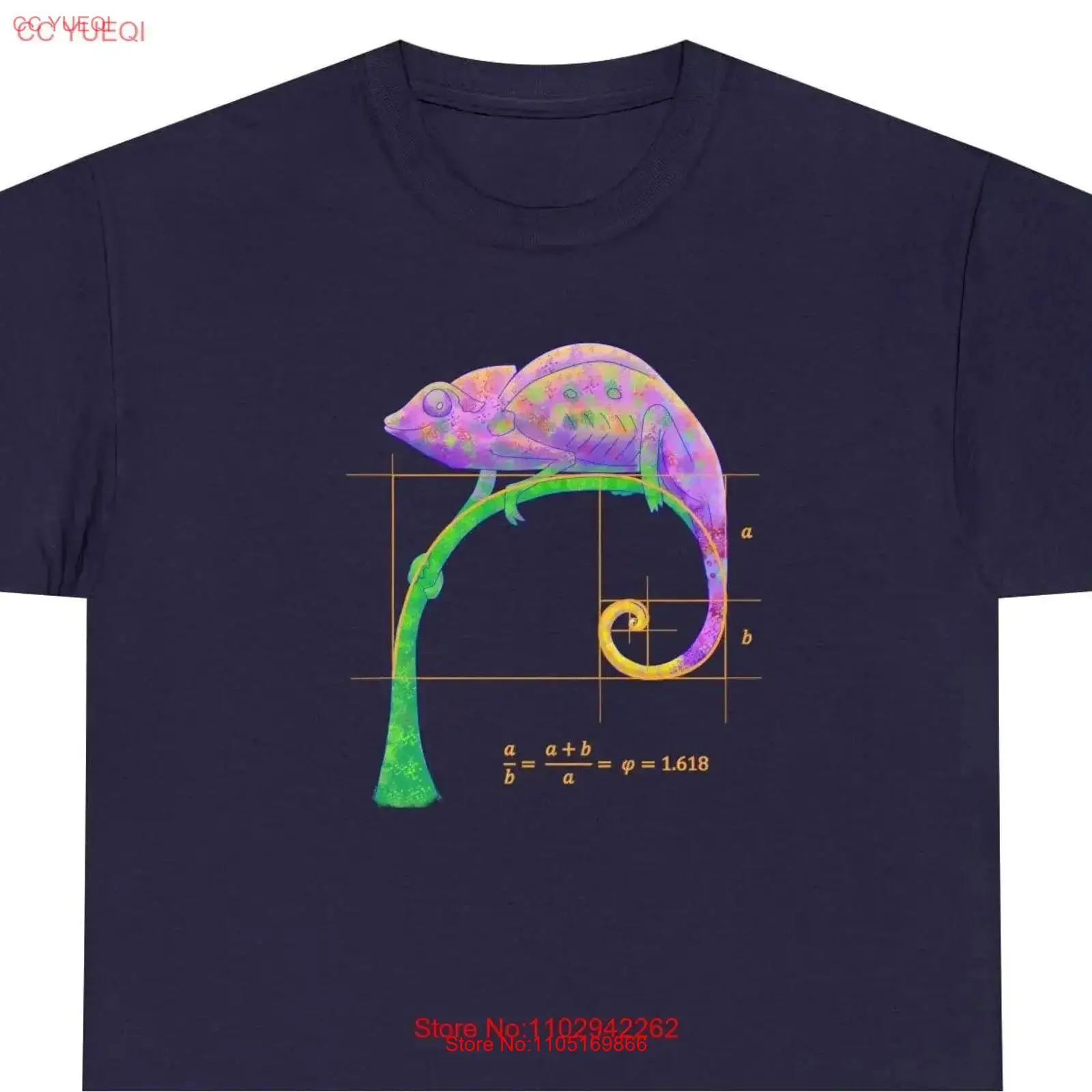 Vintage Fashion Uk - Kaos Fibonacci Chameleon distributor Inggris vintage