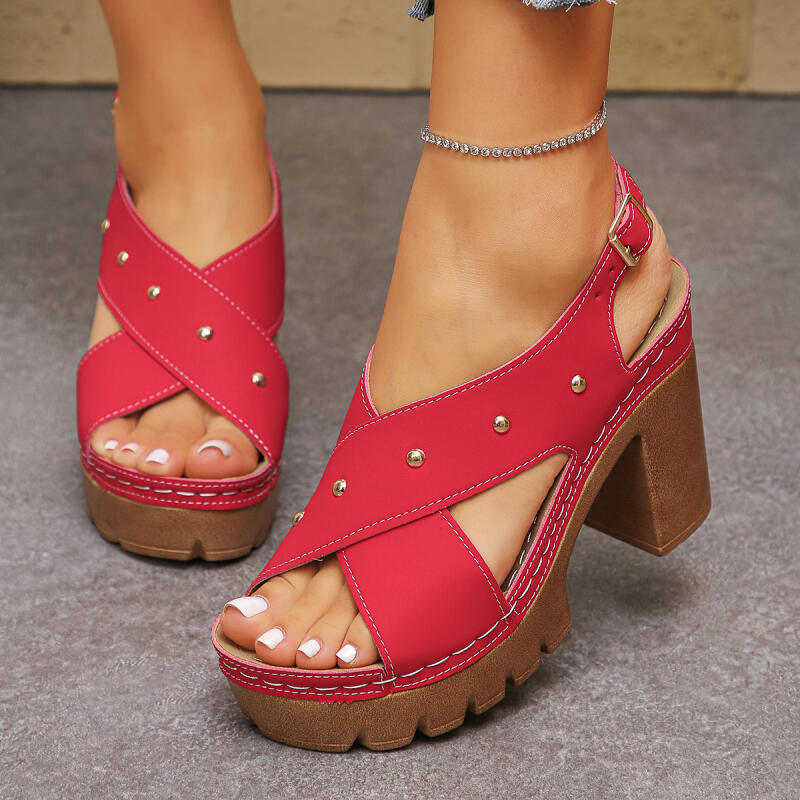 Vintage Fashion Heels - Sandal Gladiator Tali Silang Hak Super