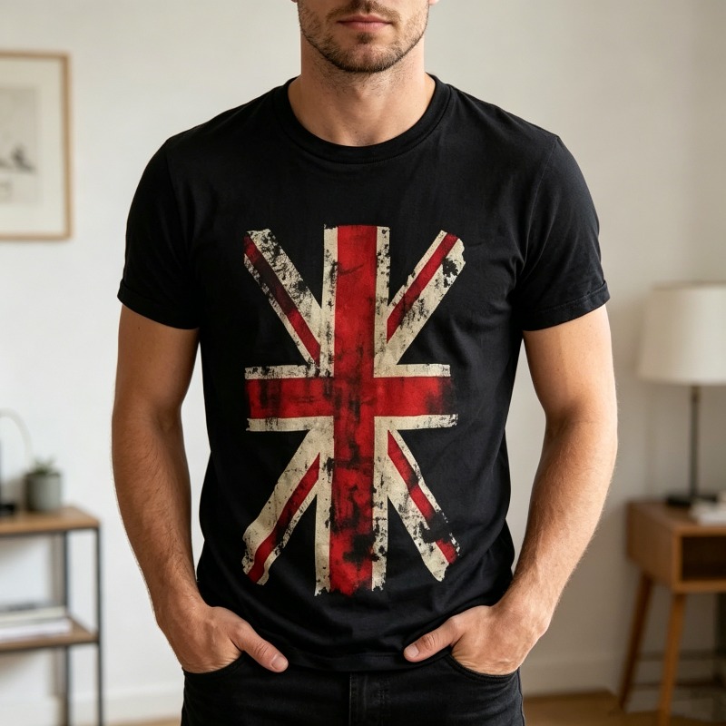 Kaos Grafis Union Jack Vintage - Vintage Fashion Uk ulasan dan harga