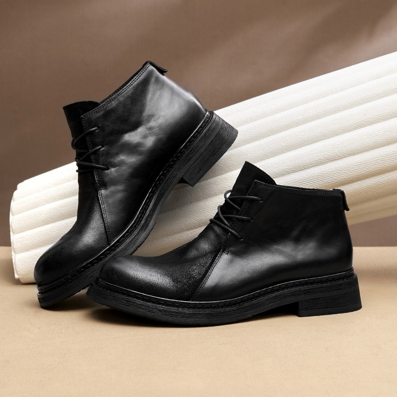 Sepatu Bot Kulit Asli Pria Vin - Vintage Fashion Boots ulasan dan harga