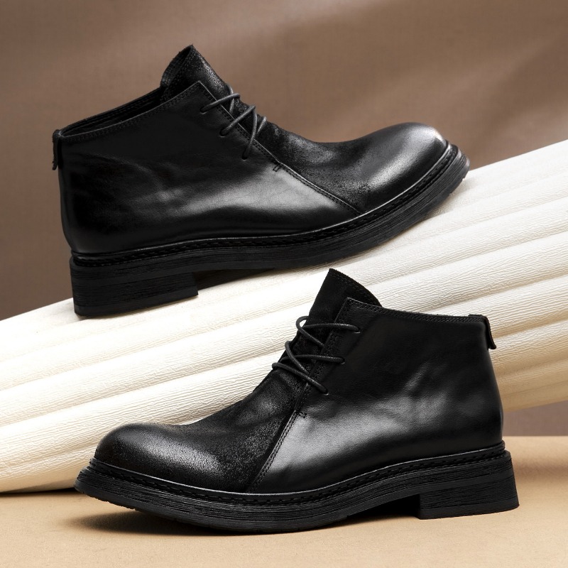 Sepatu Bot Kulit Asli Pria Vin - Vintage Fashion Boots ulasan dan harga