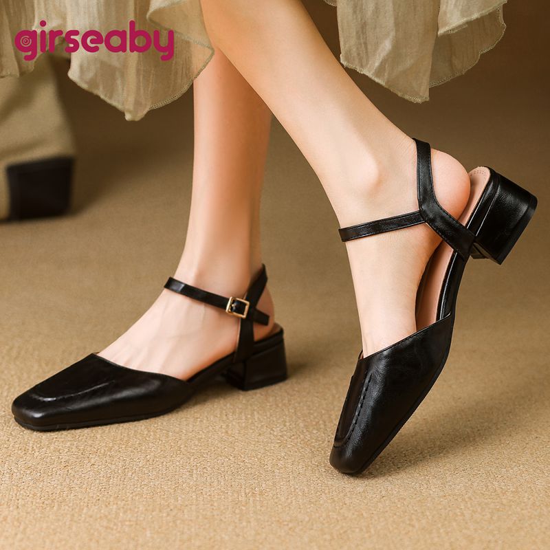 Girseaby 2025 Sandal Wanita Uj - Vintage Fashion Heels ulasan dan harga