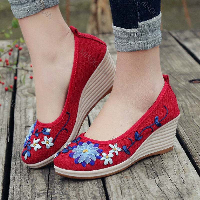 Sepatu Platform Wedge Nyaman W - Vintage Fashion Heels ulasan dan harga