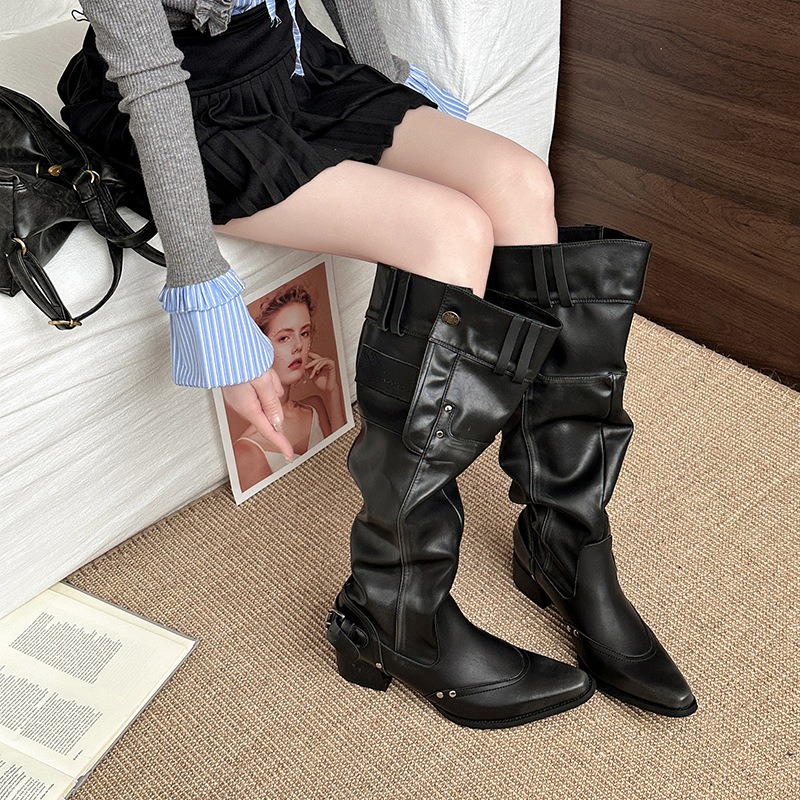 Sepatu Bot Wanita Sepatu Bot B - Vintage Fashion Heels ulasan dan harga