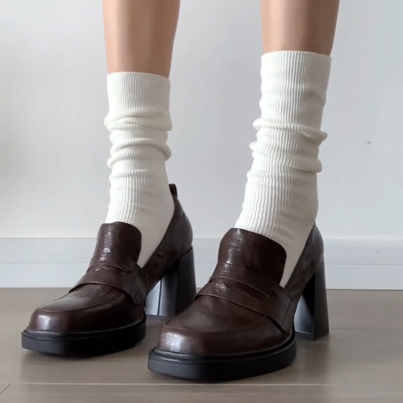Sepatu pantofel hak tebal wani - Vintage Fashion Designers ulasan dan harga
