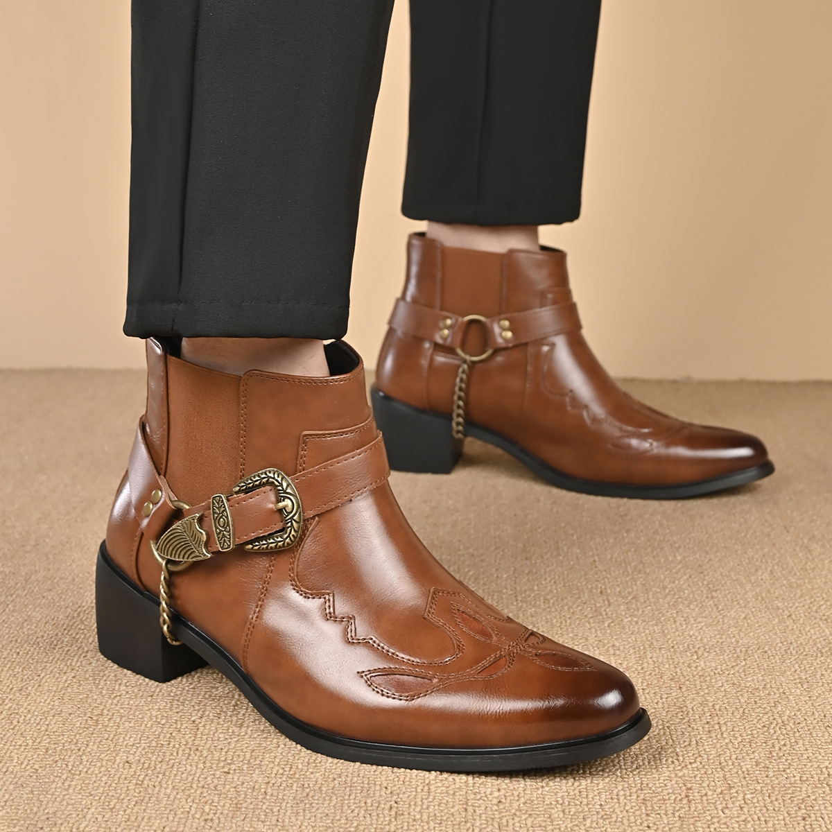 Sepatu Boots Kulit Vintage Pri - Vintage Fashion Designers ulasan dan harga